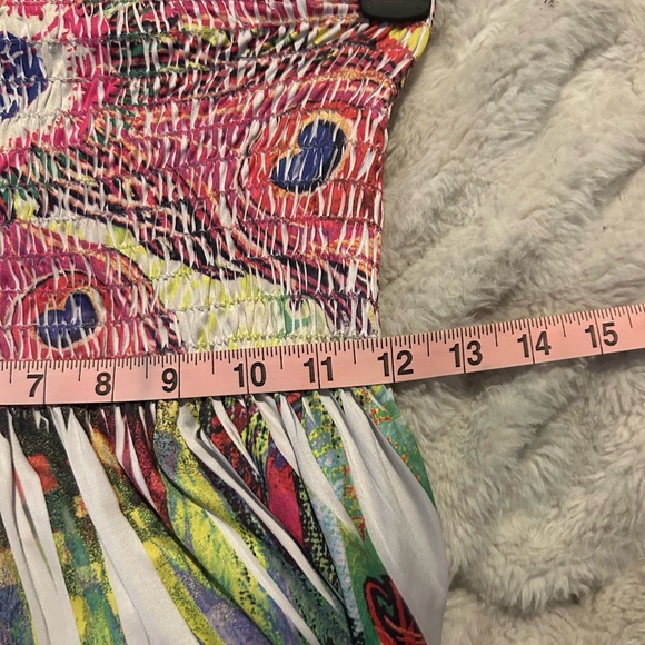 Y2K Strapless Floral Maxi Dress Sz S-M - Picture 5 of 6